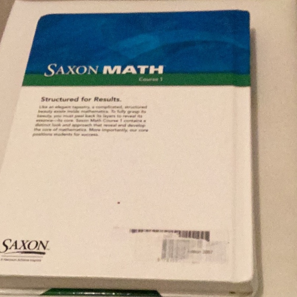 Saxon Math Course 1 Textbook - Picture 2 of 2